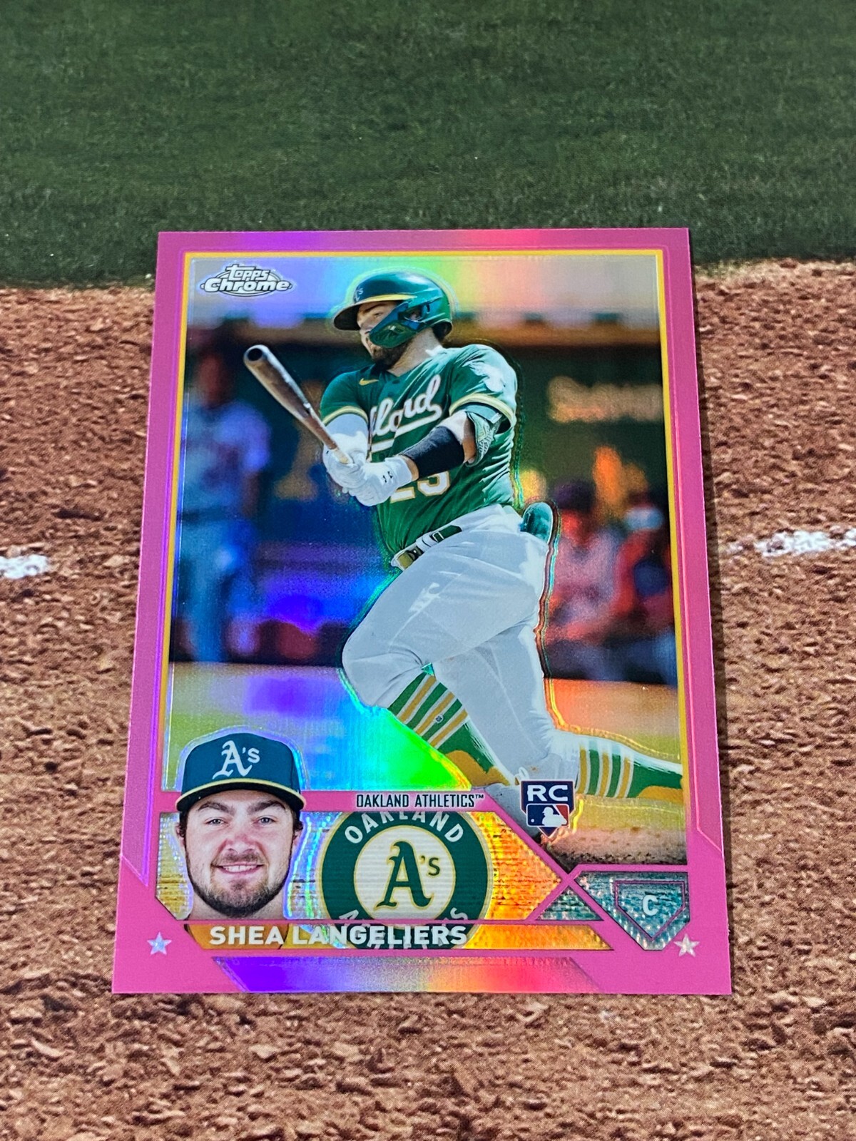 2023 Topps Chrome Shea Langeliers Rookie Pink Refractor #175 A's Athletics RC