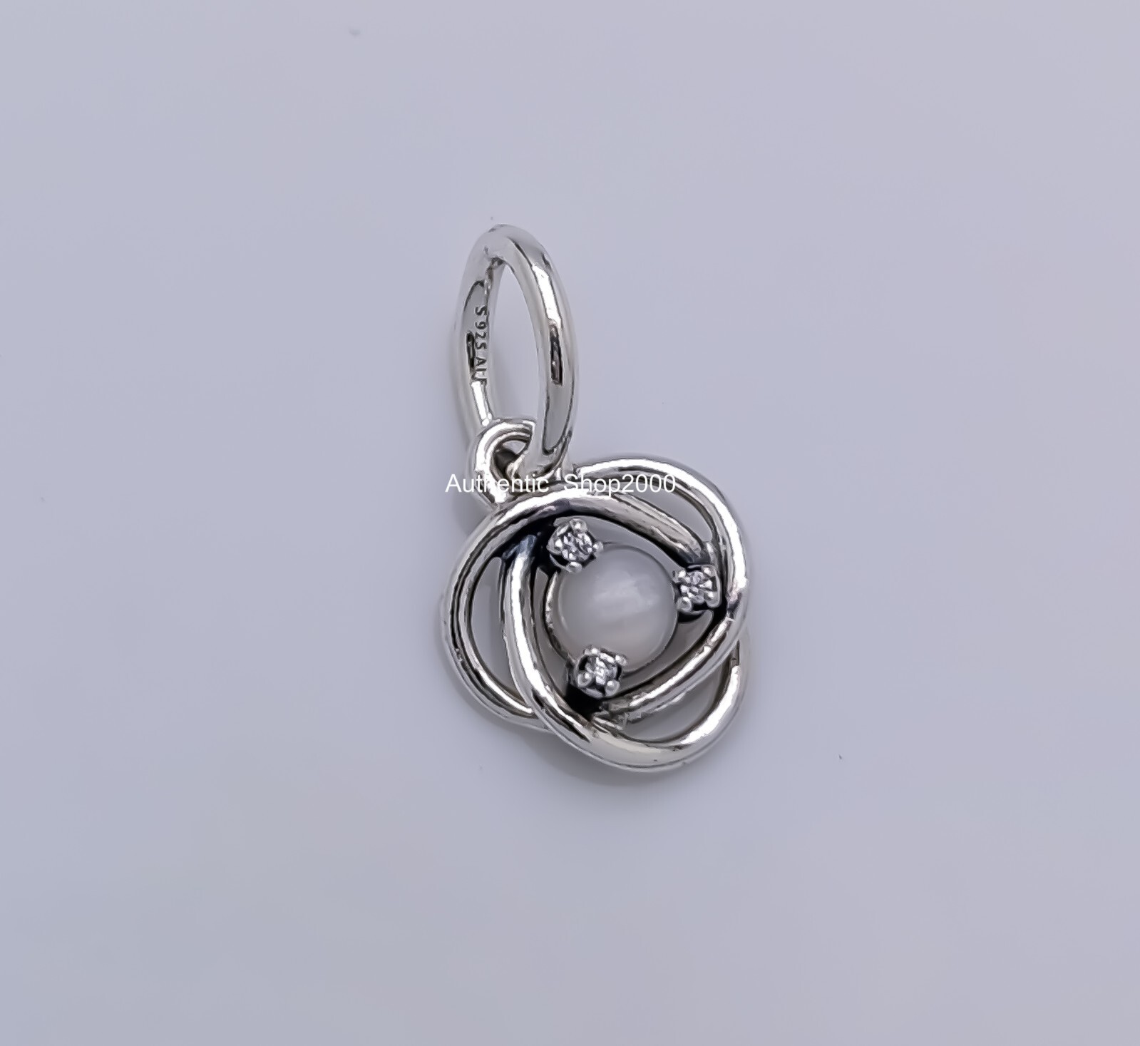 New PANDORA 925 Birthstone June White Eternity Circle Dangle Charm ...