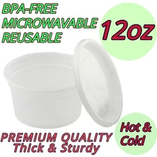 12oz Food Premium Heavy Duty Storage Meal Prep Deli Container Salad Soup 10 pack
