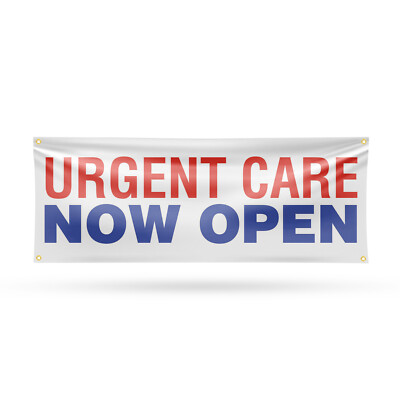 Urgent Care Now Open Vinyl Banner Sign with Metal Grommets Heavy-Duty