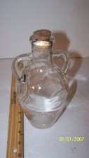 CLEAR GLASS BOTTLE WITH CORK STOPPER