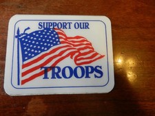 Support Our Troops American Flag Vinyl Sticker 4.25 X 3.25
