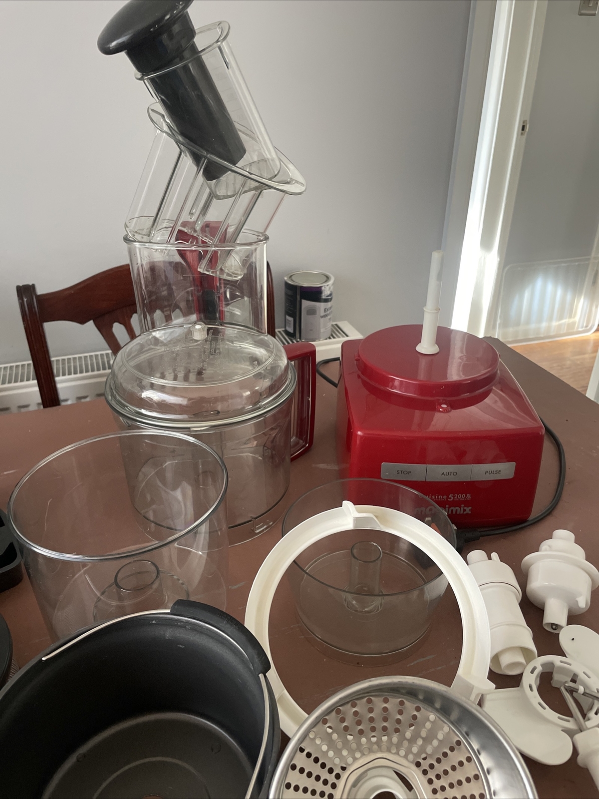 Magimix 5200XL Cuisine System Auto Silent Food Processor Colour is Red