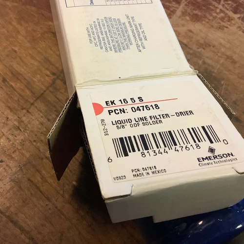 Emerson EK 16 5 S Liquid Line Filter Drier 5/8” ODF Solder (new)