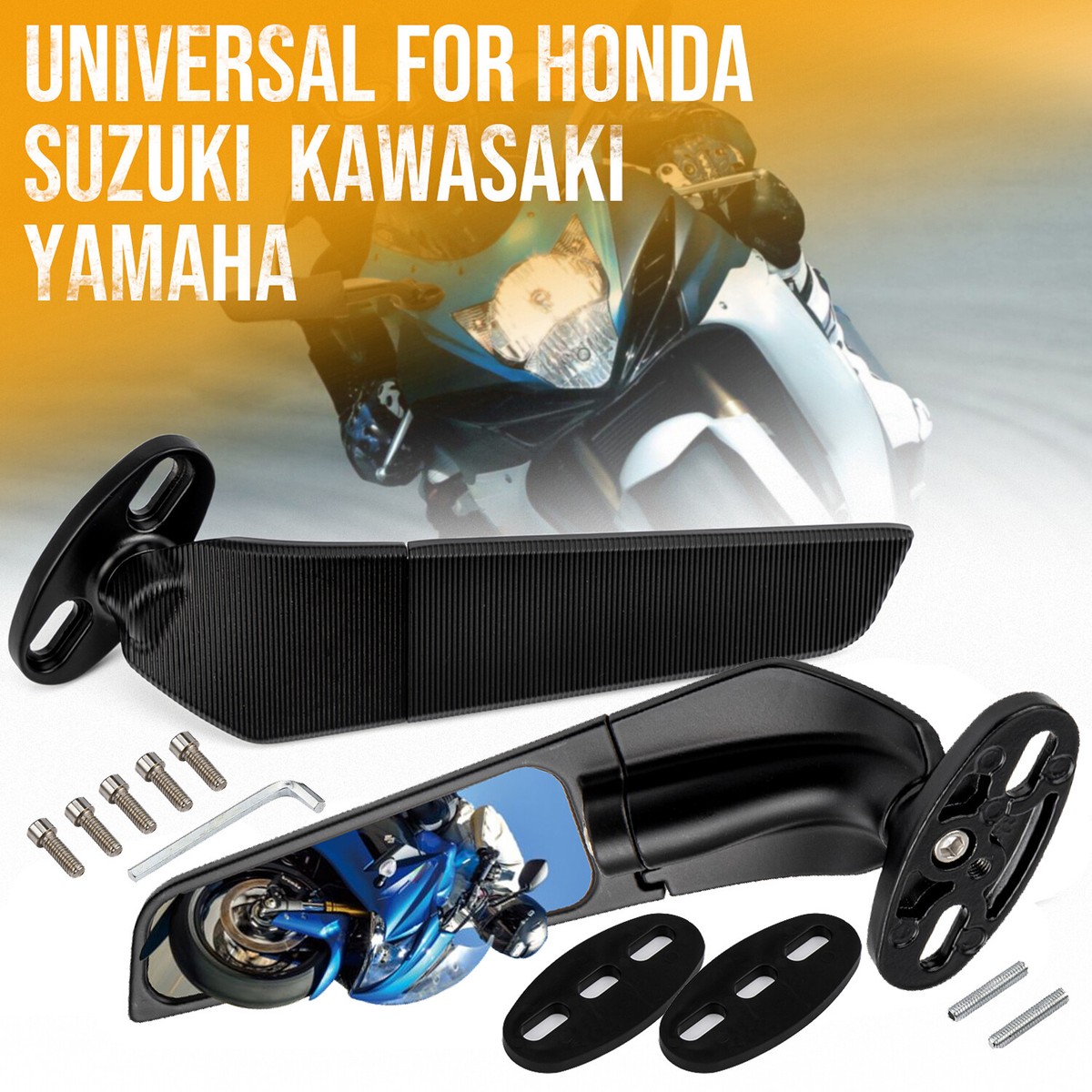 Adjustable Rearview Wind Wing Side Mirrors For Kawasaki ZX4RR ZX4R