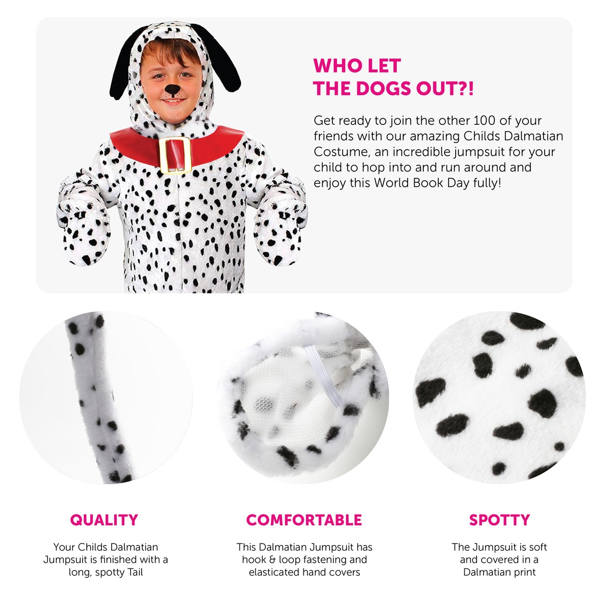 Costume Da Cane Malvagio Dalmata Per Ragazze - Completo Con Costume Da Cane Malvagio Dalmata Per Ragazze - Completo Con