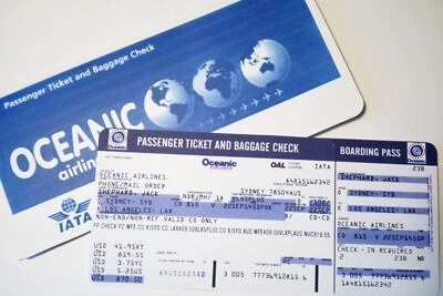 - - SANS MARQUE/GÉNÉRIQUE - LOST Billet d'avion Oceanic vol 815 à votre nom +poche Personalised Lost ticket