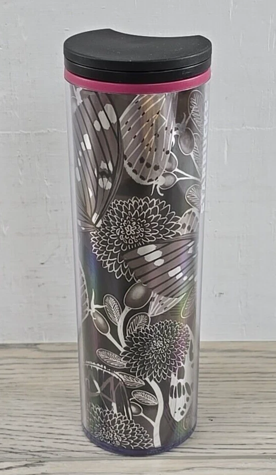 Vaso de viaje delgado floral brillante Starbucks otoño 2019 16 oz Foto 4 de 4