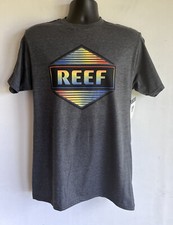 Reef surf brand short sleeve t shirt NWOT Medium, gray, multicolored graphic