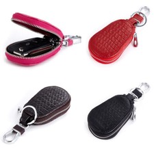 Leather Men Women Car Key Case Bag Small Fob Pouch Remote Key Fob Bag Cover Case
