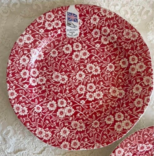 Burleigh Red Calico Plate 21.5cm Pair Set - Picture 2 of 6