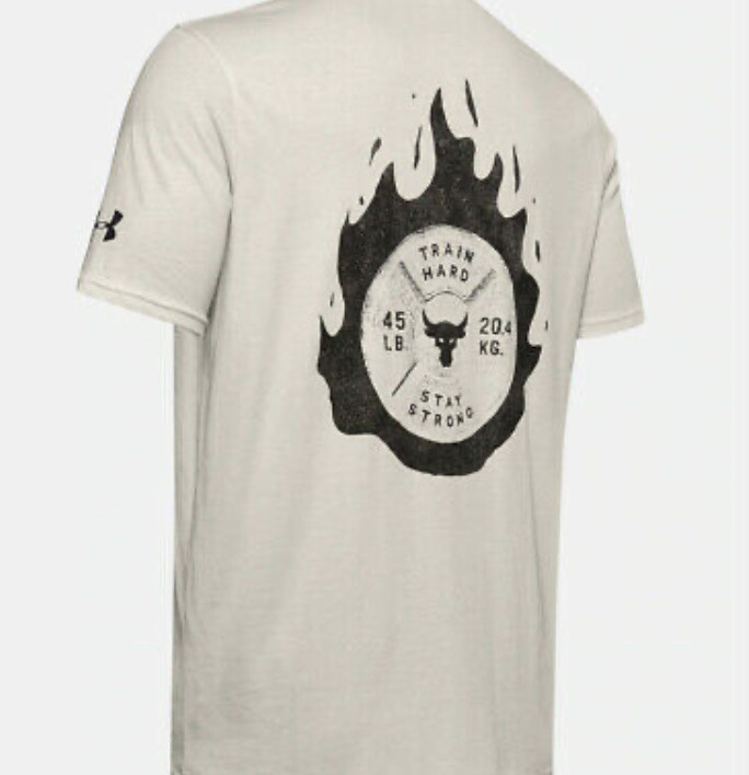 PROJECT ROCK X UNDER ARMOUR T-SHIRT TRAIN HARD STAY STRONG