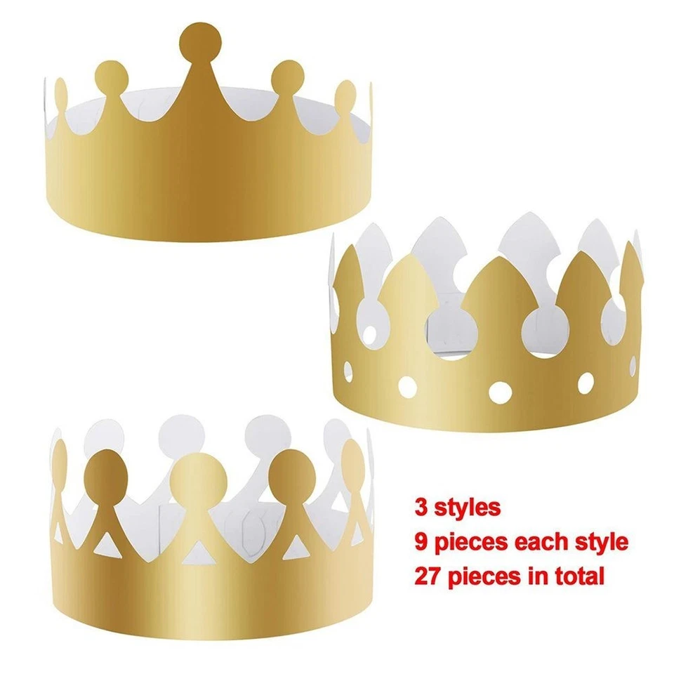 Transform Your Celebration with These Beautifully Designed Gold Paper Crowns - Image 4 of 4