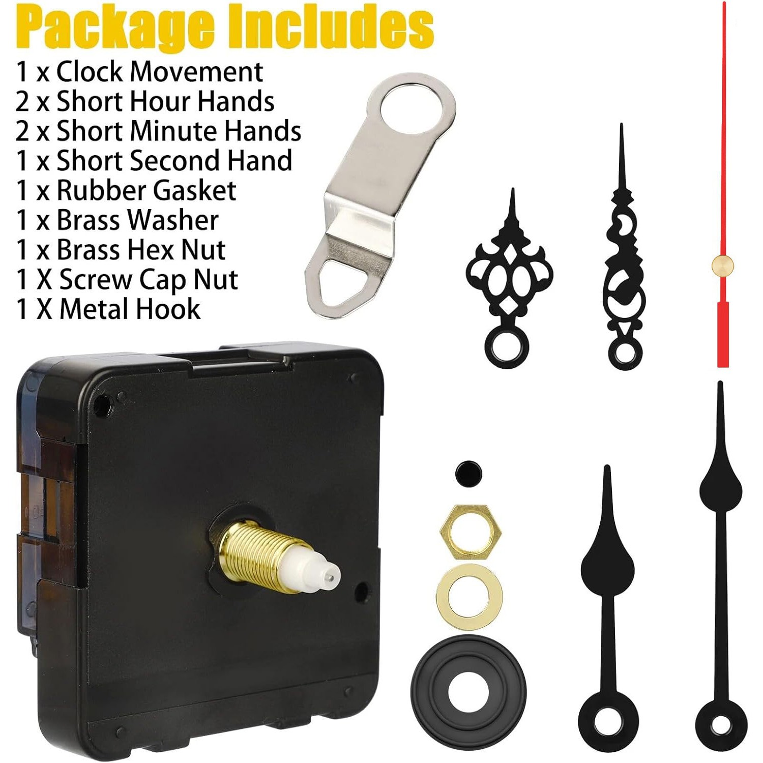 DIY Clock Parts Movement Quartz Mechanism Wall Replacement Repair Tool Hands Kit