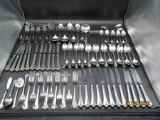 94 pc ONEIDA COMMUNITY *ROYAL FLUTE* STAINLESS FLATWARE! 12 SETTINGS + SVG PCS