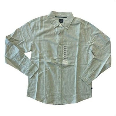 Gap Mens Button Down Long Sleeve Relaxed Fit Oxford Shirt (Green Bay Small)