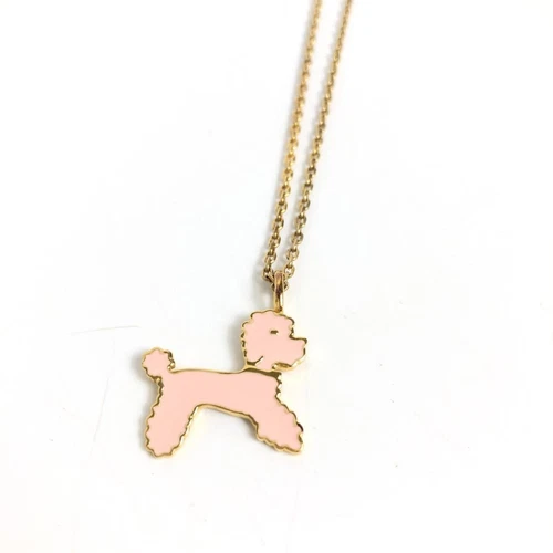 Collier ras du cou Christian Dior chien argent 925 avec sacoche de rangement