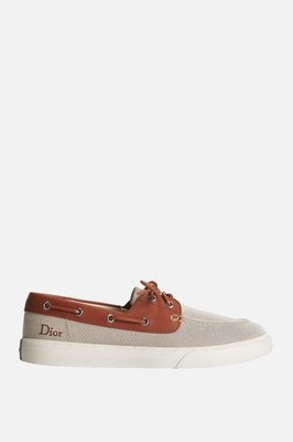 DIOR Diorviera Beige Chester Boat Shoes New