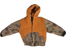 Outdoor Habitat Toddler Camo Canvas Insulated Full Zip Hooded Jacket sz 5T Tan