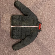 TOMMY HILFIGER BOYS FLEECE LINED PUFFER JACKET, BLACK, 7Y