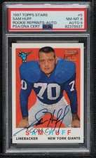 1997 Topps Stars Rookie Reprints Auto Sam Huff #51 PSA 8 Auto HOF 1q7