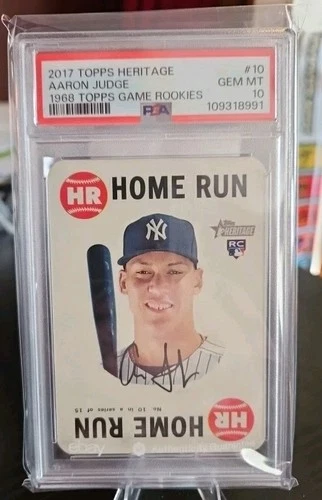 2017 Topps Heritage Aaron Judge 1968 Topps Game RC PSA 10