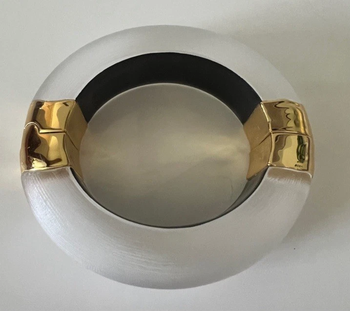 ALEXIS BITTAR 大号熔融 Lucite 铰链手链 - 银色 — 第 2/4 张图片