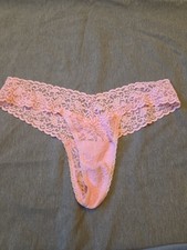 Vtg Victoria s Secret THE LACIE pink Thong One Size
