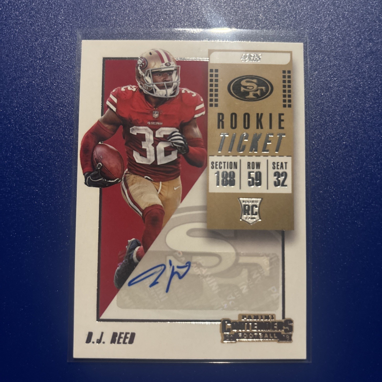 DJ Reed Panini Contenders #213 Autograph