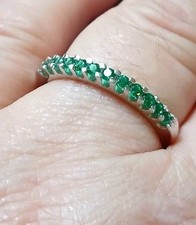 Sterling Silver Green Stackable Band Ring