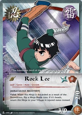 Rock Lee - N-C005 - Common - 1st Edition - Diamond Foil Quest for Power NM/LP - 