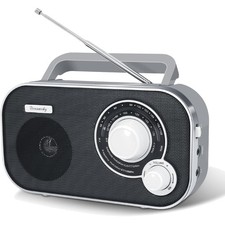 AM FM Portable Radio with Large Dial and Strong Reception Features
