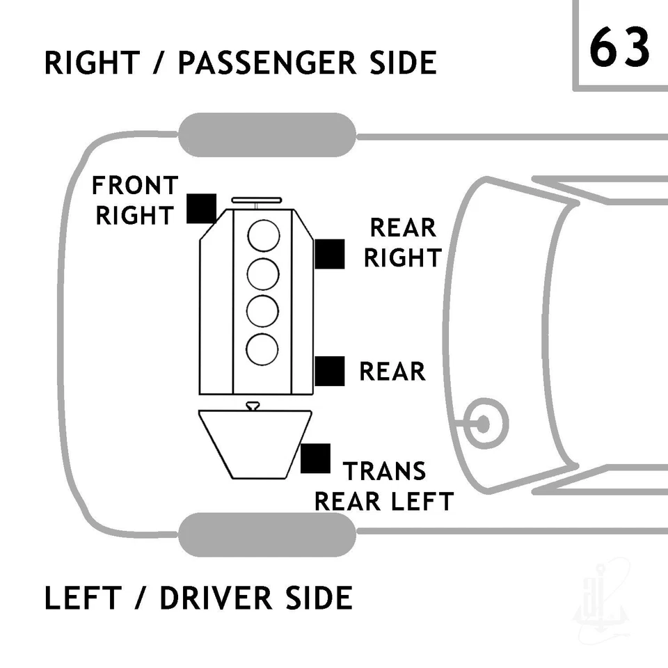 Ancla 2827 Montaje Motor Delantero Derecho Para 91-02 SC SC1 SC2 SL SL1 SL2 SW1 SW2 Foto 3 de 4