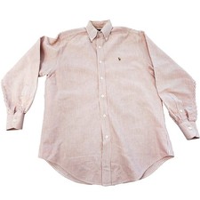 Ralph Lauren Shirt Boys 6 Mauve White Stripe Button Down Oxford Long Sleeve