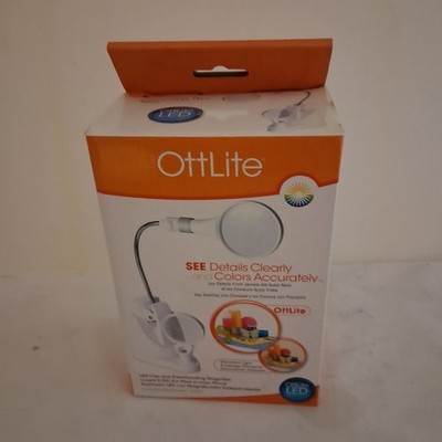 OTTLITE LED Freestanding Mount + ClipOn Flexible Magnifier Craft & Hobby - NEW