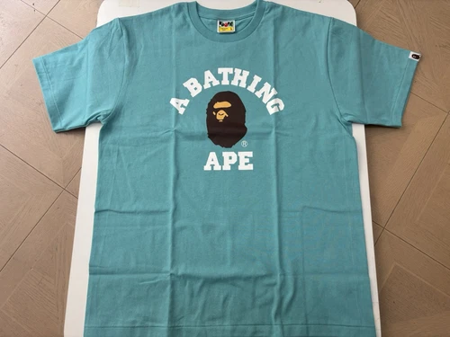 A BATHING APE (BAPE) Autentica maglietta a bathing ape bape college blu uomo L nuova