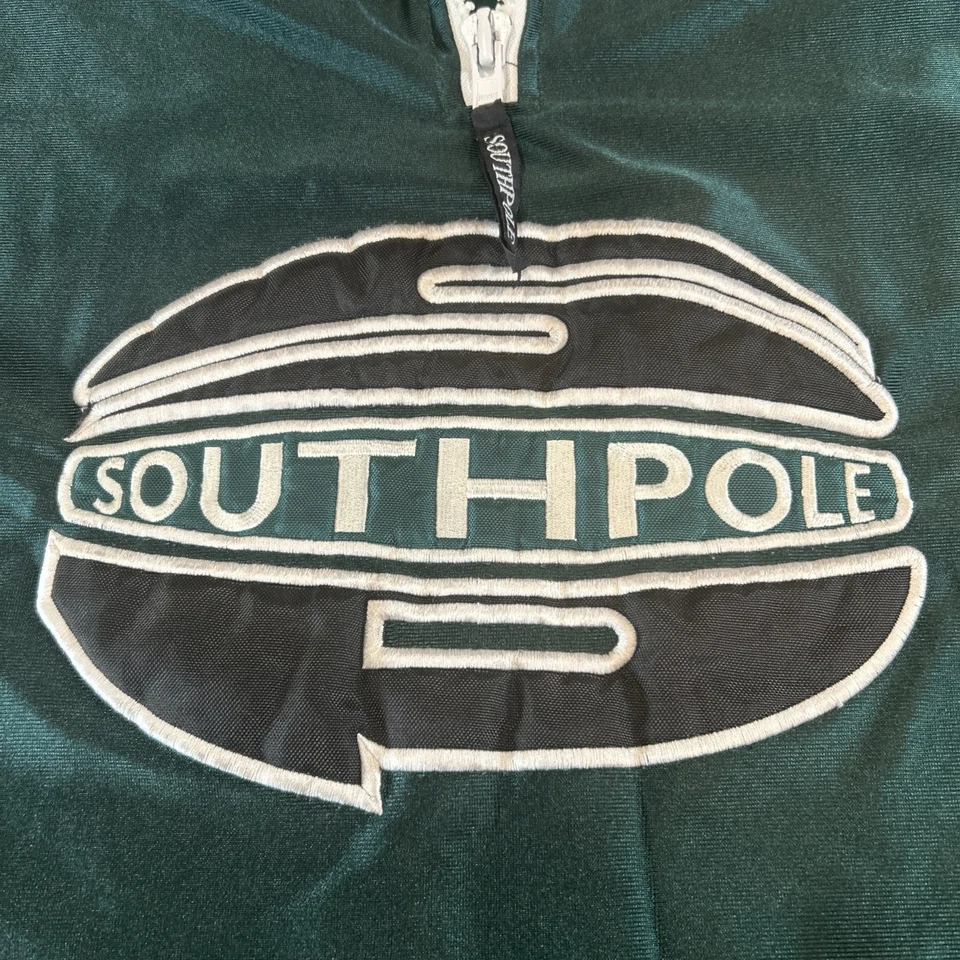 Camisa Jersey Southpole Vintage • Verde Oscuro Cuarto Cremallera Poliéster Streetwear Y2K Foto 2 de 4