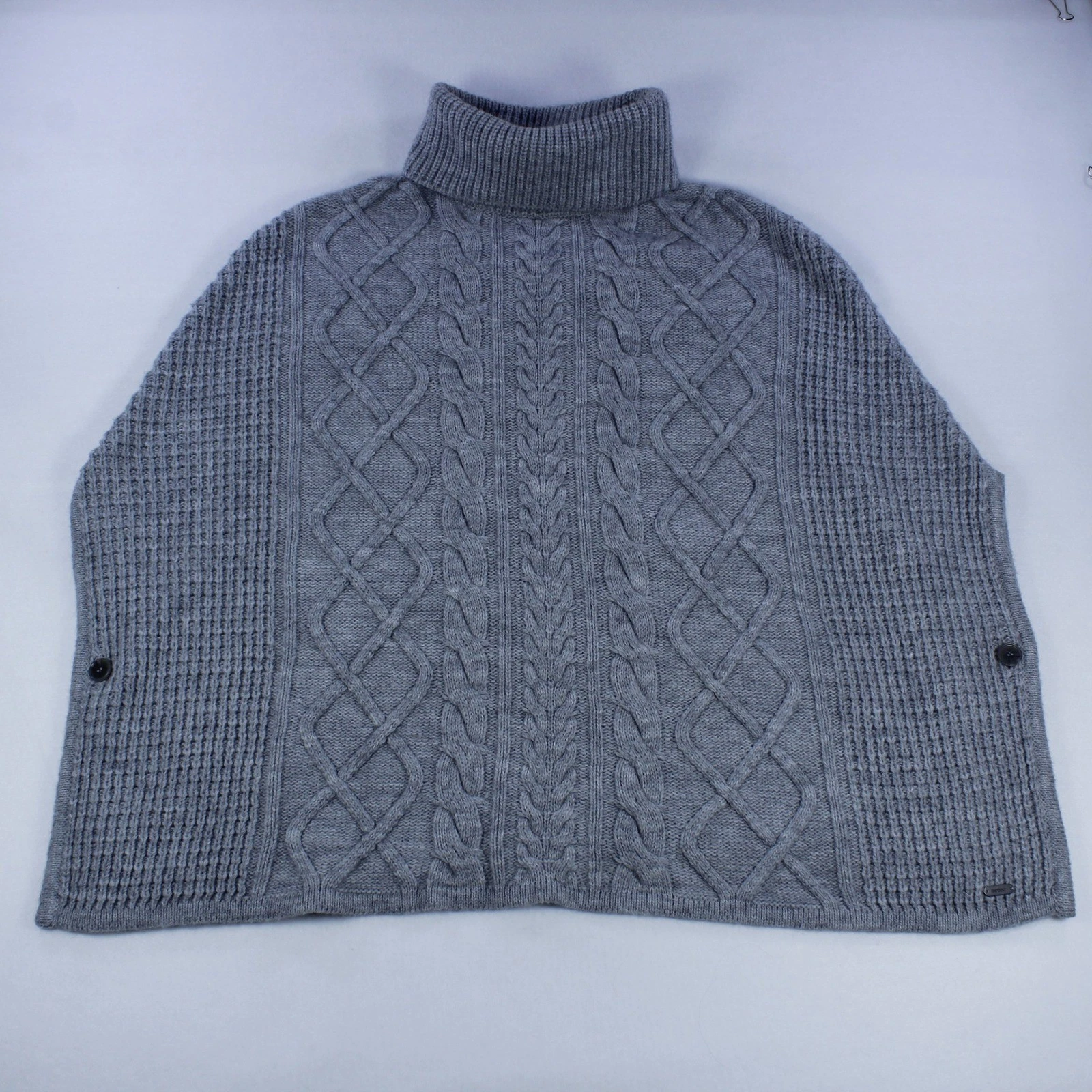 Barbour "Court" Poncho / Cape – Grey Wool & Alpaca Blend – Size M