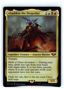 abaddon the despoiler mtg card I will respond quickly and do everything I can to make your ordering experience as positive as possible Abaddon the Despoiler Sleeves (100)