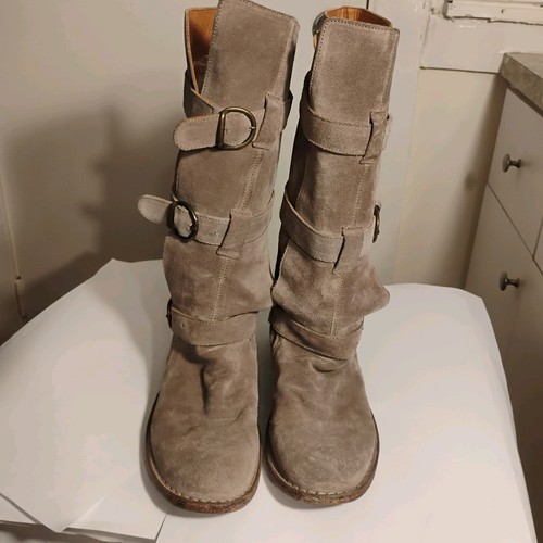 Fiorentini + Baker Eternity Biker Buckle Suede Womens Biker Boots Sz 39.5 - Picture 10 of 18