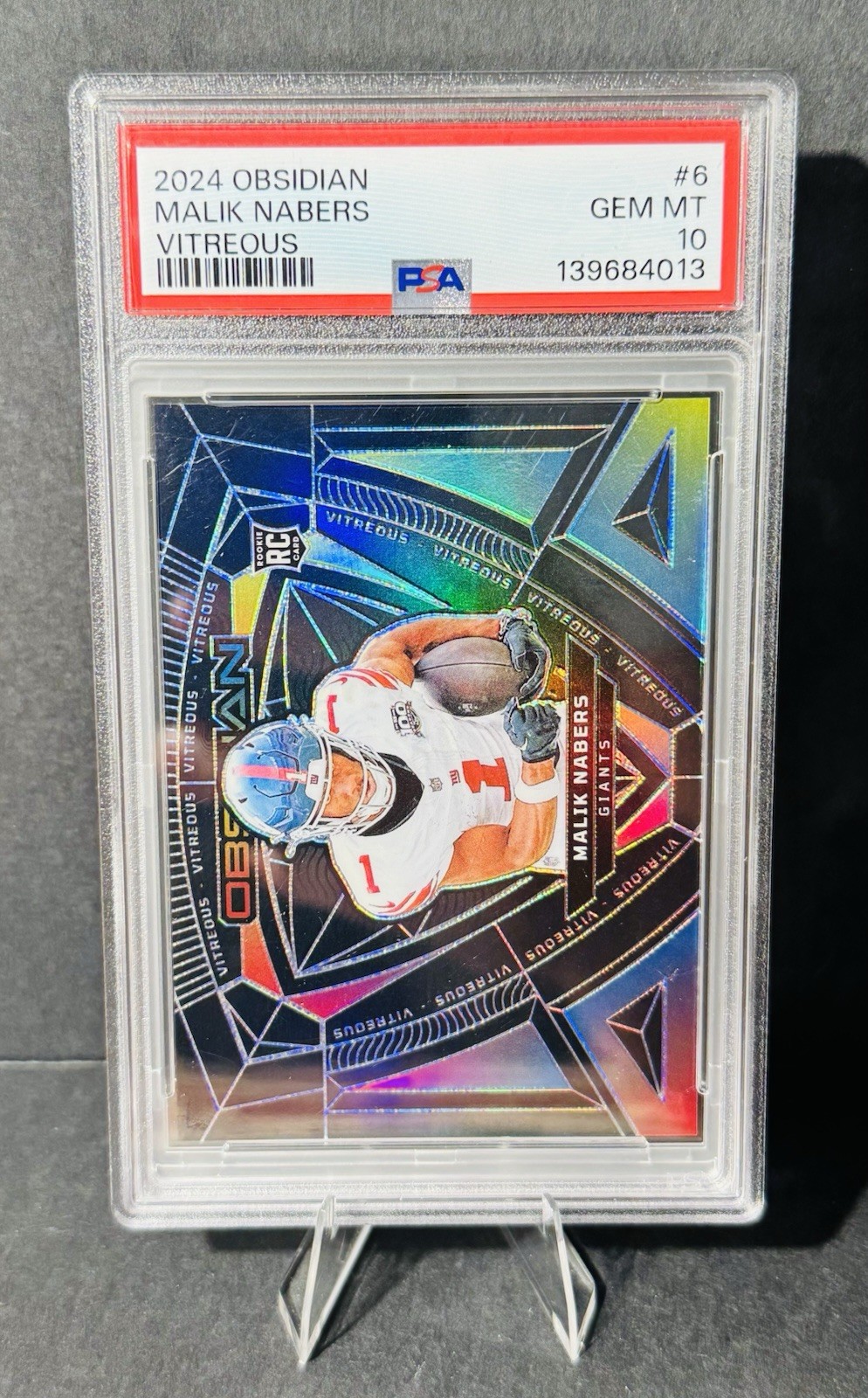 Malik Nabers Panini Obsidian Vitreous #6 Base