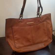 STEVE MADDEN Brown Leather Style Handbag Purse Leopard Cheetah Lining