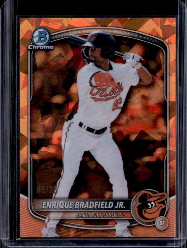 2025 Bowman Draft Sapphire Enrique Bradfield Jr. Chrome Orange Refractor #/25