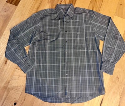 LACOSTE MEN S GRAY PLAID BUTTON DOWN SHIRT SIZE XL EXCELLENT COND LD4