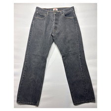 Levi's 501 Men's Straight Leg Button Fly Gray Denim Jeans - 36x32 34x28.5