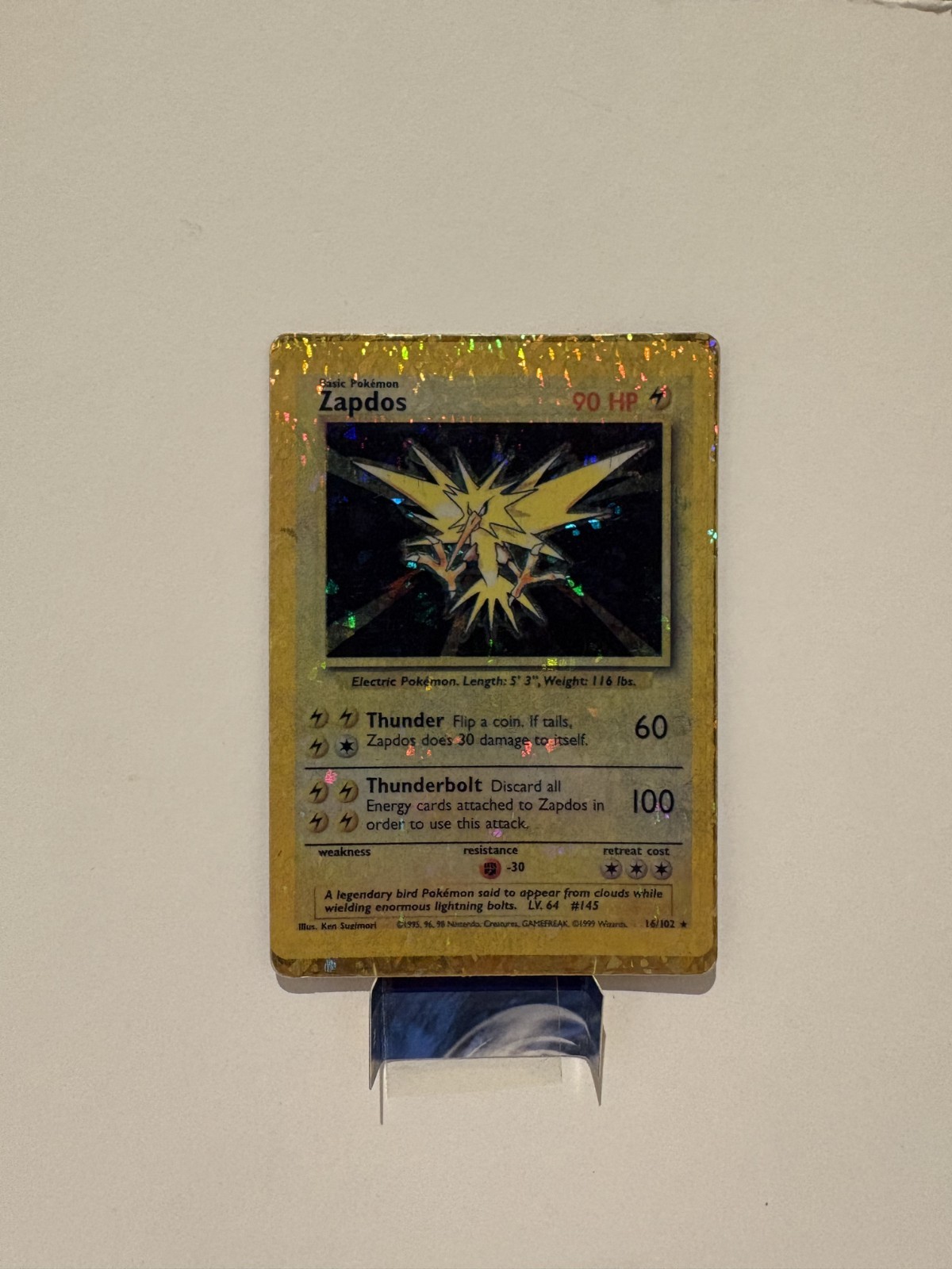 Zapdos Pokemon TCG Holo Prism Vending Machine Sticker Cards Bundle 90’s