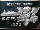 1973 - BOZO The Clown  - Circus Elephants FUSEK 1 Oz .999 FINE Silver Art Bar