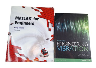 MATLAB for Engineers by Holly Moore (3rd Ed) & Engineering Vibration 2 Book Lot