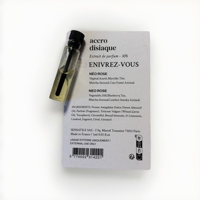 Versatile Paris Accro Disiaque Extrait De Parfum 1ml/0.03oz Sample Splash New