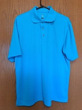 PGA Tour Men's Blue Polyester Short Sleeve Golf Polo Shirt Large